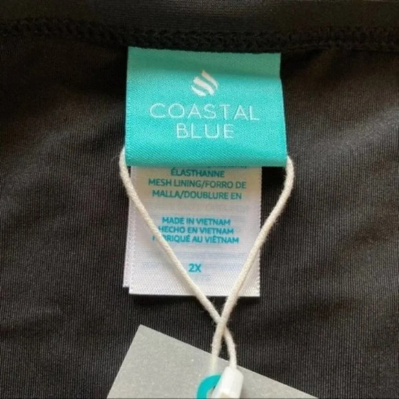 NEW Coastal Blue Black Low Rise Hipster Bikini Swim Suit Bottoms Size 2XL - Picture 6 of 7